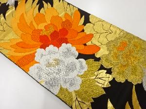 アンティーク　菊に古典柄模様織出し袋帯（着用可）
